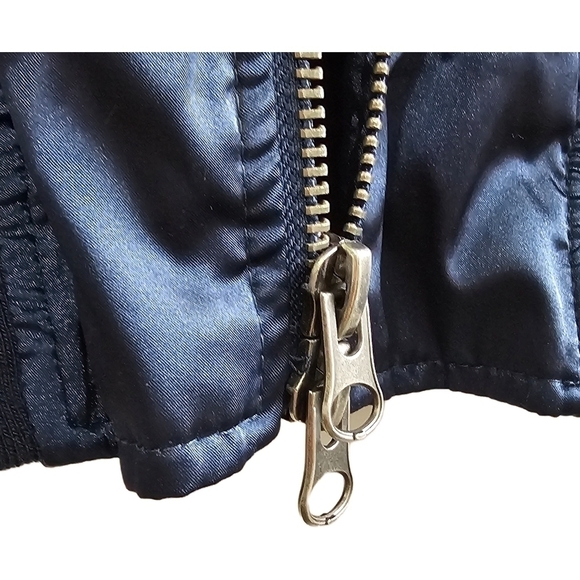 PacSun floral navy blue embroidered satin lined full zip jacket size sma… - Picture 8 of 14